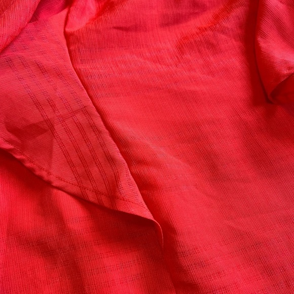 J by J.O.A. Red Off Shoulder Ruffle Blouse Women’s Size Small - Picture 11 of 12